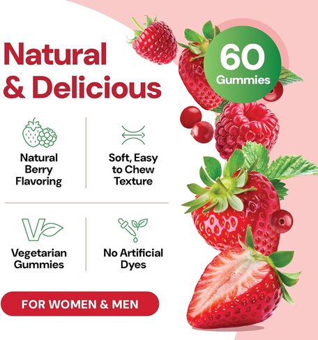 Yum-V’s Probiotics for Women Gummies with Cranberry – 5 Billion CFU, 11-Strain Probiotic with Prebiotic Fiber, Cranberry Extract & D-Mannose – Supports Digestive, Vaginal & Urinary Health (60 Count) in Kuwait