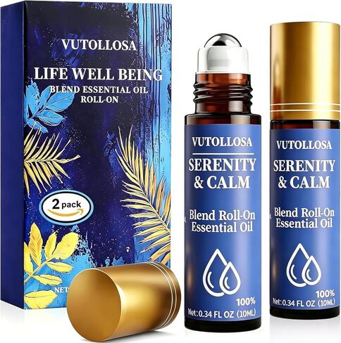 2-Pack Serenity & Calm Essential Oil Roll On | Pure Natural Essential Oil Blend | Self Care, Relaxation & Travel Gifts for Women, Teachers & Colleagues | VUTOLLOSA in Kuwait