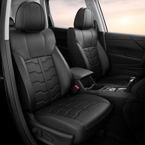 أغطية مقعد السيارة ل Outback Forester Crosstrek XV Legacy Impreza - 2014-2025 مجموعة كاملة من المقاعد الجلدية المقعد المقعد المقاوم للماء الإكسسوارات السياحية الأمامية والخلفية - اللون الأحمر الأسود in Kuwait