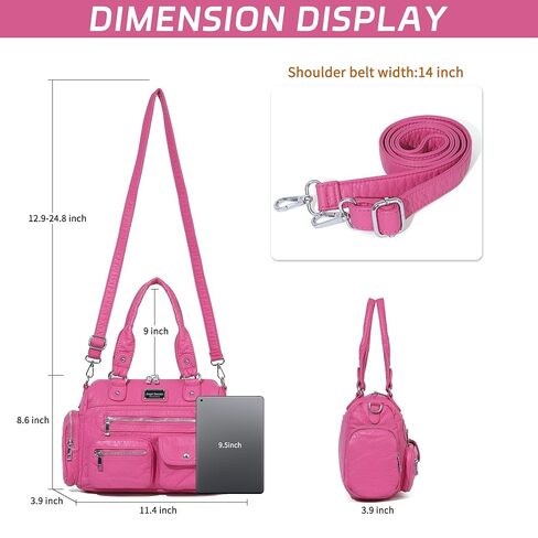 Angel Barcelo Purses for Women Small Hobo Shoulder Bag Multi-Pocket Tote Bag with Zipper in Saudi Arabia