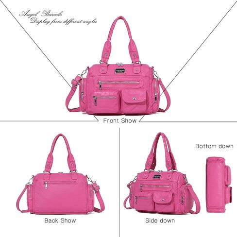 Angel Barcelo Purses for Women Small Hobo Shoulder Bag Multi-Pocket Tote Bag with Zipper in Saudi Arabia