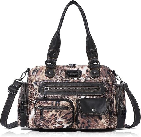 Angel Barcelo Purses for Women Small Hobo Shoulder Bag Multi-Pocket Tote Bag with Zipper in Saudi Arabia