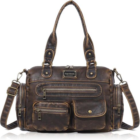 Angel Barcelo Purses for Women Small Hobo Shoulder Bag Multi-Pocket Tote Bag with Zipper in Saudi Arabia
