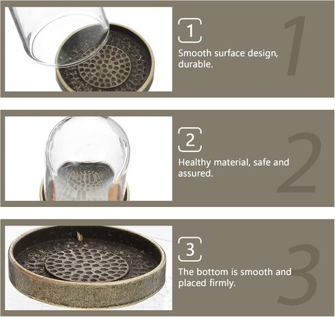 ARTIBETTER Glass Terrarium Dome and Brass Tray Set for DIY Microlandscape Plant Display Miniature Ecological Container Covers for Home Decor and Craft Supplies in Kuwait