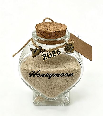 2026 Honeymoon Sand Keepsake Jar, Wedding Engagement Gifts for Couples, Bridal Shower Bride Gifts, Honeymoon Essentials, Registry Must Haves Items Wedding Decor in Saudi Arabia