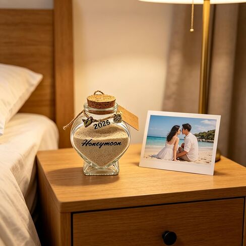 2026 Honeymoon Sand Keepsake Jar, Wedding Engagement Gifts for Couples, Bridal Shower Bride Gifts, Honeymoon Essentials, Registry Must Haves Items Wedding Decor in Saudi Arabia