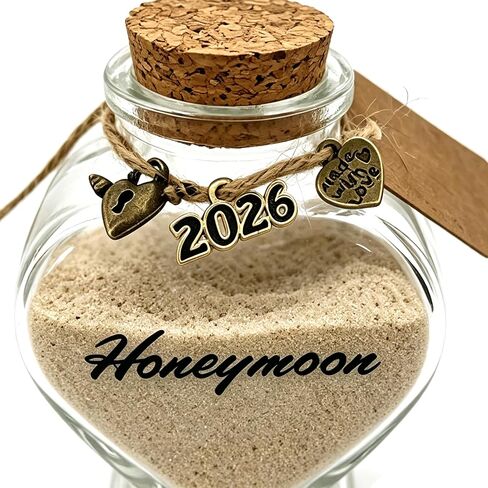 2026 Honeymoon Sand Keepsake Jar, Wedding Engagement Gifts for Couples, Bridal Shower Bride Gifts, Honeymoon Essentials, Registry Must Haves Items Wedding Decor in Saudi Arabia