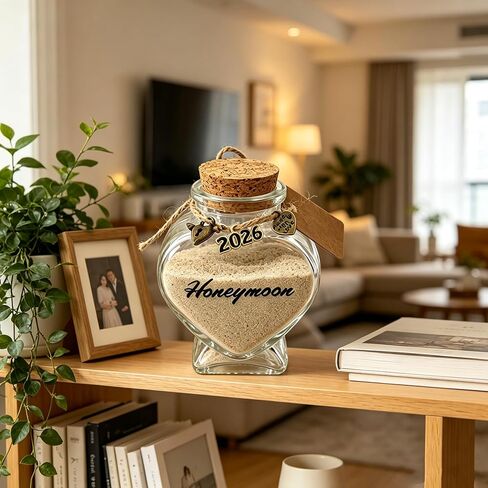2026 Honeymoon Sand Keepsake Jar, Wedding Engagement Gifts for Couples, Bridal Shower Bride Gifts, Honeymoon Essentials, Registry Must Haves Items Wedding Decor in Saudi Arabia
