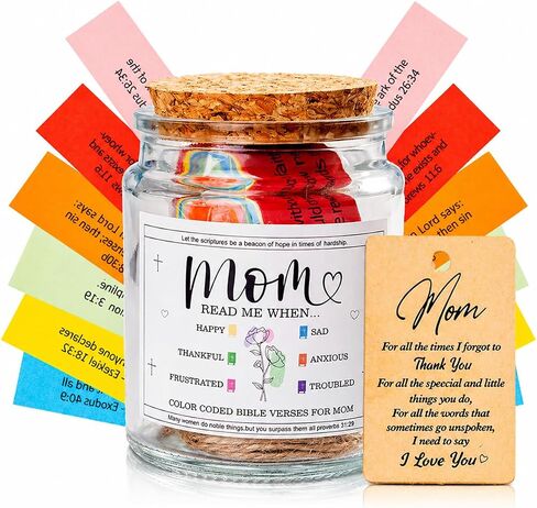 Read Me When Bible Verse Jar,Scripture Prayer Cards for Daily Encouragement,Christian Gifts for Women Men Mom Dad Friend,Easter Birthday Graduation Valentines Gifts,Gift for Mom in Kuwait