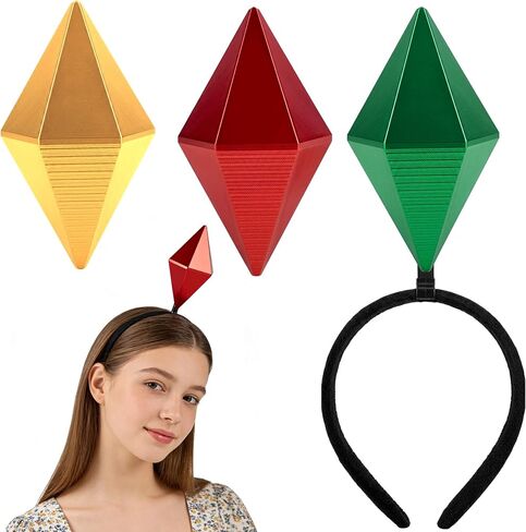 Simple polymer 3 Pcs Diamond Headbands Diamond Shape Costume for Halloween Cosplay Themed Party Accessories in Saudi Arabia
