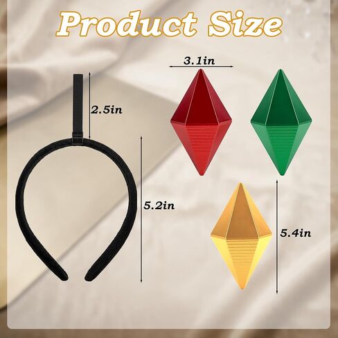 Simple polymer 3 Pcs Diamond Headbands Diamond Shape Costume for Halloween Cosplay Themed Party Accessories in Saudi Arabia