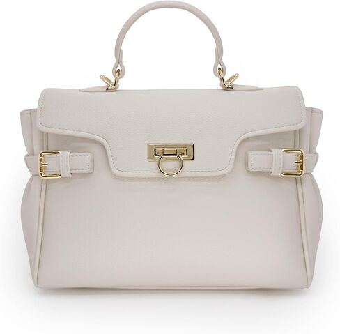 Women's Top Handle Satchel Handbag Small Structured Purse Detachable Strap Turn Lock Crossbody Bag in Saudi Arabia