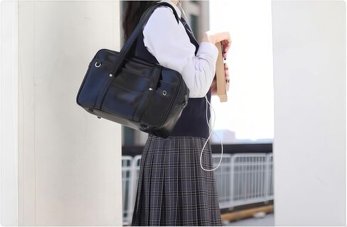 Chillpaper Japanese Shoulder Bag Tote Faux Leather Kawaii Cute Bookbag Satchel Anime Cosplay Pink Pompom in Saudi Arabia
