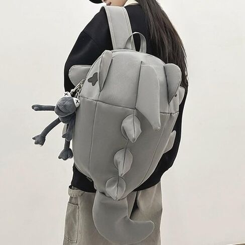 Backpack 3D Shark Shape Design, Eye-Catching Daily Weekend Travel, for Friends Him Her (grey) in Kuwait