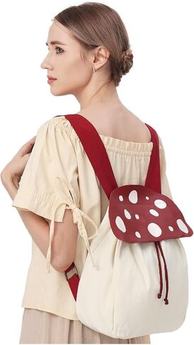 Renaissance Mushroom Backpack Ren Faire Accessory Cute Crossbody Bag Halloween Funny Handbag Faux leather (A) in Saudi Arabia
