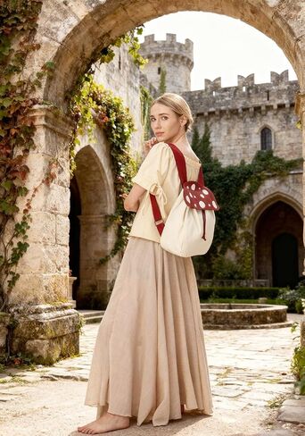 Renaissance Mushroom Backpack Ren Faire Accessory Cute Crossbody Bag Halloween Funny Handbag Faux leather (A) in Saudi Arabia