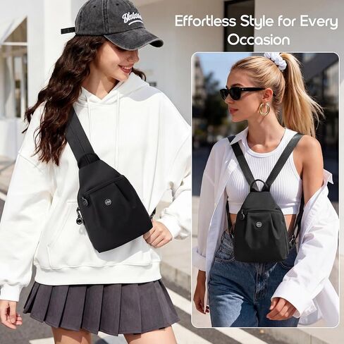 3 in 1 Convertible Backpack Anti Theft Crossbody Backpacks Bags for Women Sling Bag with Wallet Oxford Nylon Travel Purses in Saudi Arabia