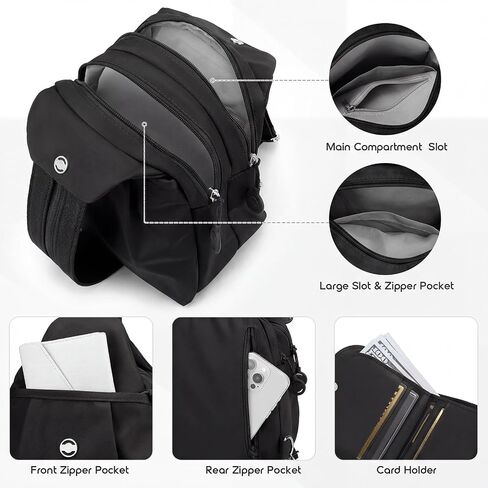 3 in 1 Convertible Backpack Anti Theft Crossbody Backpacks Bags for Women Sling Bag with Wallet Oxford Nylon Travel Purses in Saudi Arabia
