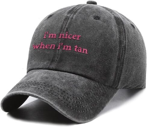 Summer Adjustable Embroidery Vintage Washed Cotton Dad Hat Baseball Cap, Sun Lover Beach Bright Days Vacation Hat in Kuwait