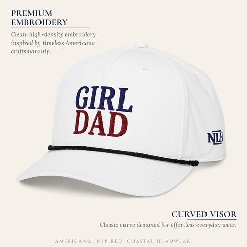 NL Heritage Girl Dad Hat Embroidered Classic Rope Cap Curved Bill Mid Crown Adjustable Cap for Men and Women in Kuwait