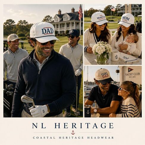 NL Heritage Girl Dad Hat Embroidered Classic Rope Cap Curved Bill Mid Crown Adjustable Cap for Men and Women in Kuwait