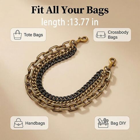 MORWLAT Gold Bag and Purse Charm Chain for Handbags, Two-Tone Vintage Charm Key Chain Pendant, Trendy Jewelry Gift for Women in Saudi Arabia