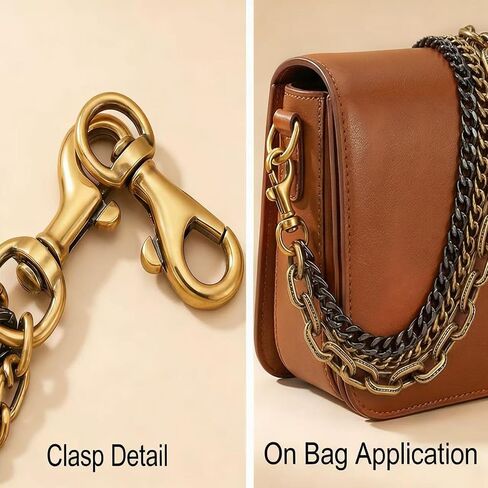 MORWLAT Gold Bag and Purse Charm Chain for Handbags, Two-Tone Vintage Charm Key Chain Pendant, Trendy Jewelry Gift for Women in Saudi Arabia