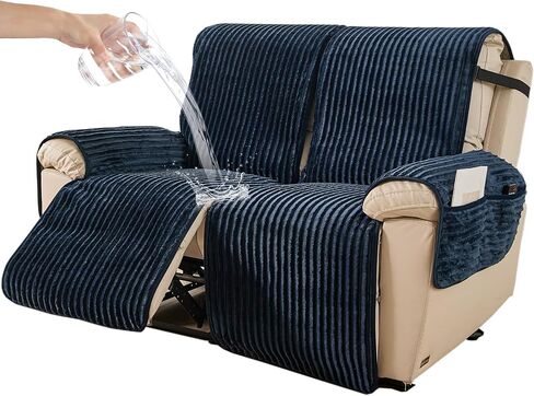HAOMAIJIA Waterproof Recliner Couch Cover Non-Slip Reclining Couch Covers Faux Fur Soft Thick Washable Recliner Sofa Covers 3 Seater Furniture Protector with Elastic for Dogs pet (Brown, 3 Seater) in Saudi Arabia