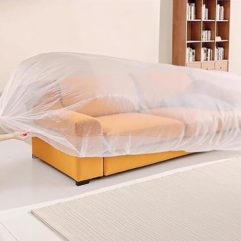 1PC Plastic Furniture Dust Cover Waterproof Car Dusty Bed Sofa Dust Proof Cover Home Wall Painting Dust Covers 2.4x5.2m in Kuwait