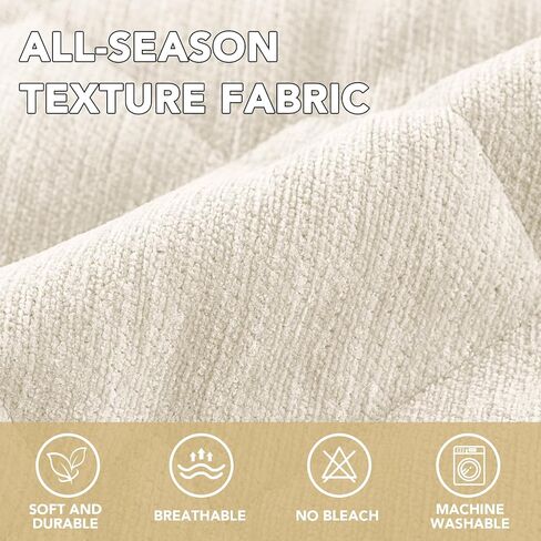 H.VERSAILTEX غطاء أريكة شانيل للكلاب، أغطية كراسي ناعمة وقابلة للغسل لغرفة المعيشة، غطاء أريكة مقسم سميك للحيوانات الأليفة، غطاء سرير للكلاب غير قابل للانزلاق (عاجي، 28 بوصة × 34 بوصة) in Kuwait