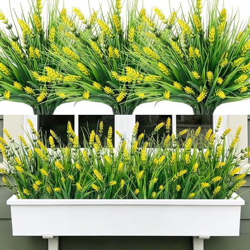 Roberly 24 Bundles Artificial Plants Outdoor, Fake Lavender Flowers UV Resistant Faux Shrubs Plastic Flowers Fake Greenery Plants for Porch Garden Window Box Home Indoor Outdoor Decorations, Purple in Saudi Arabia
