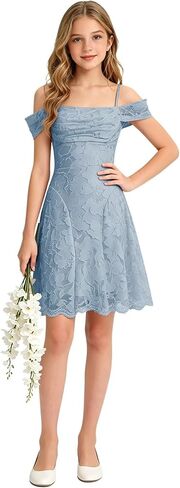 Lace Homecoming Dresses for Teens Short Floral Flower Girl Dresses Mini Spaghetti Straps Prom Dress for Girls in Saudi Arabia
