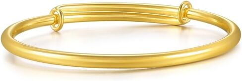 CHOW SANG SANG 999.9 24K Gold Essence Price-by-Weight 22.83g Gold Polished Finished Bangle for Unisex, Men, Women 09218K | Size Adjustable in Kuwait
