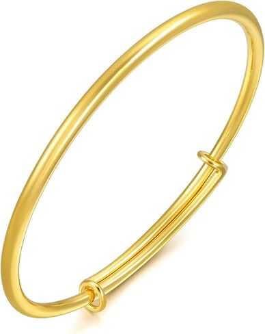 CHOW SANG SANG 999.9 24K Gold Essence Price-by-Weight 22.83g Gold Polished Finished Bangle for Unisex, Men, Women 09218K | Size Adjustable in Kuwait