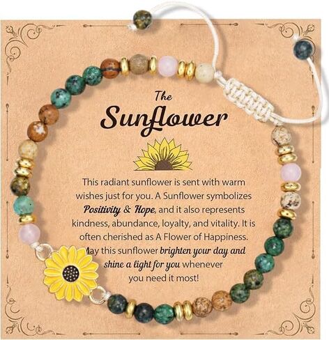 Sunflower Gifts for Women-Meaningful Encouragement Jewelry, Symbol of Positivity, Strength & Love - Birthday, Christmas & Thank You Gift for Friends, Granddaughters, Daughters & Nieces - Sunshine-Inspired Sunflower Bracelet in Saudi Arabia