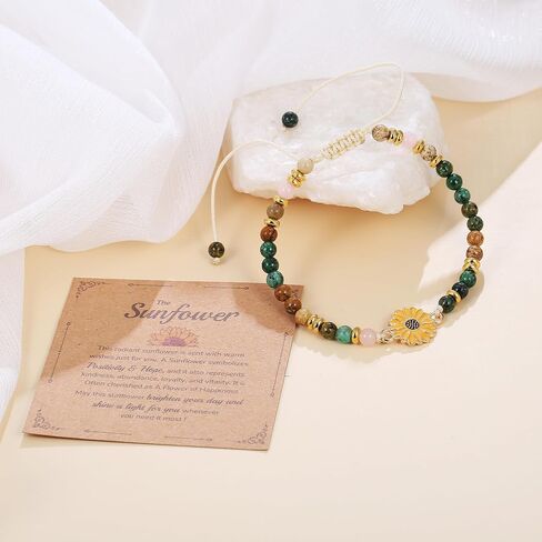 Sunflower Gifts for Women-Meaningful Encouragement Jewelry, Symbol of Positivity, Strength & Love - Birthday, Christmas & Thank You Gift for Friends, Granddaughters, Daughters & Nieces - Sunshine-Inspired Sunflower Bracelet in Saudi Arabia