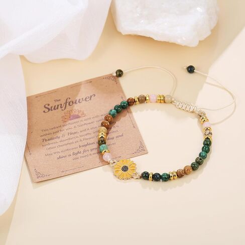 Sunflower Gifts for Women-Meaningful Encouragement Jewelry, Symbol of Positivity, Strength & Love - Birthday, Christmas & Thank You Gift for Friends, Granddaughters, Daughters & Nieces - Sunshine-Inspired Sunflower Bracelet in Saudi Arabia
