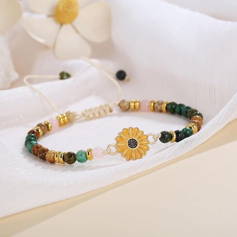 Sunflower Gifts for Women-Meaningful Encouragement Jewelry, Symbol of Positivity, Strength & Love - Birthday, Christmas & Thank You Gift for Friends, Granddaughters, Daughters & Nieces - Sunshine-Inspired Sunflower Bracelet in Saudi Arabia