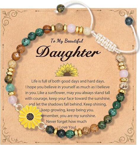 Sunflower Gifts for Women-Meaningful Encouragement Jewelry, Symbol of Positivity, Strength & Love - Birthday, Christmas & Thank You Gift for Friends, Granddaughters, Daughters & Nieces - Sunshine-Inspired Sunflower Bracelet in Saudi Arabia