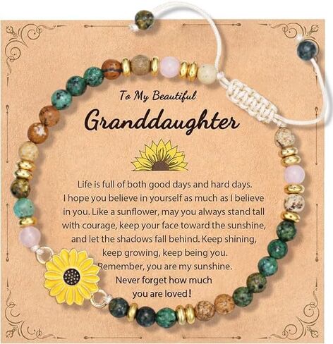 Sunflower Gifts for Women-Meaningful Encouragement Jewelry, Symbol of Positivity, Strength & Love - Birthday, Christmas & Thank You Gift for Friends, Granddaughters, Daughters & Nieces - Sunshine-Inspired Sunflower Bracelet in Saudi Arabia