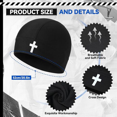 6 Pcs Cross Skull Caps for Men Motorcycle Helmet Liner Jesus Beanies Football Skull Caps for Running Cycling in Kuwait