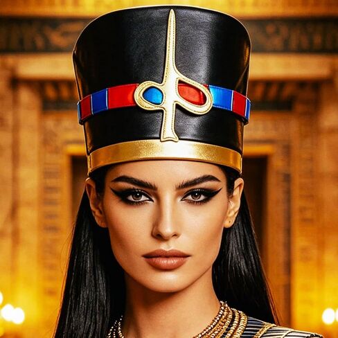 Zoestar Egyptian Headpiece Black Cleopatra Headband Nefertiti Costume Hair Accessories for Women in Kuwait