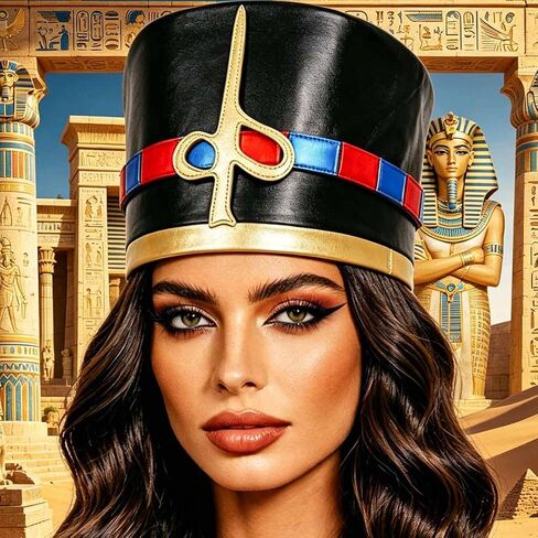 Zoestar Egyptian Headpiece Black Cleopatra Headband Nefertiti Costume Hair Accessories for Women in Kuwait