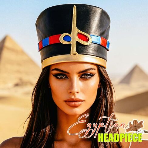Zoestar Egyptian Headpiece Black Cleopatra Headband Nefertiti Costume Hair Accessories for Women in Kuwait