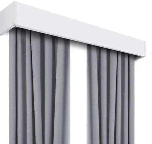 Heavy-Duty Double Row Ceiling Curtain Track System, 2.9m/9.5ft Extra Long Aluminum Cornice Board with Silent Mechanism - Ideal for Bedrooms & Living Rooms in Kuwait