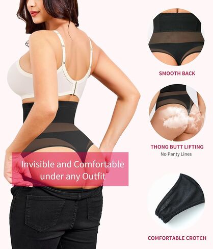 Gotoly Thong Shapewear Tummy Control for Women High Waist Seamless Body Shaper Panties Stomach Shapewear Thong in Saudi Arabia