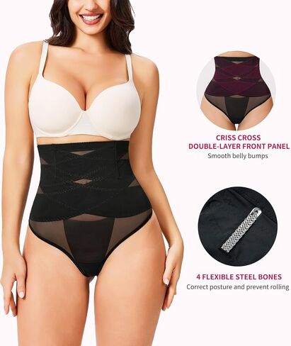 Gotoly Thong Shapewear Tummy Control for Women High Waist Seamless Body Shaper Panties Stomach Shapewear Thong in Saudi Arabia