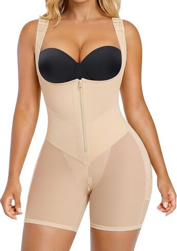 MERYOSZ Shapewear Tummy Control Bodysuit Fajas Colombianas Full Body Shapewear for Women Postpartum with Zipper in Saudi Arabia