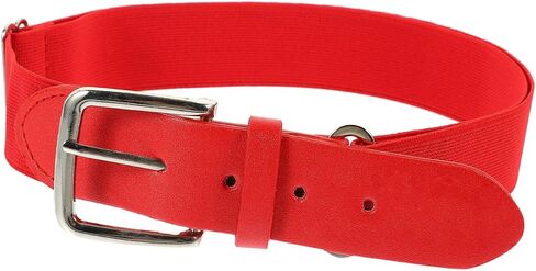 PartyKindom Stretch Baseball Belt for Men and Youth Elastic Softball Belt with Adjustable Fit Red Faux Leather for Outdoor Baseball and Football Uniforms in Kuwait