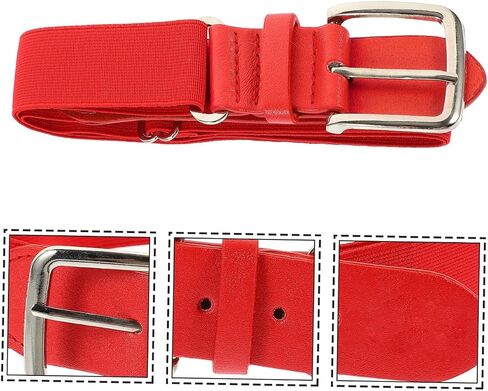 PartyKindom Stretch Baseball Belt for Men and Youth Elastic Softball Belt with Adjustable Fit Red Faux Leather for Outdoor Baseball and Football Uniforms in Kuwait